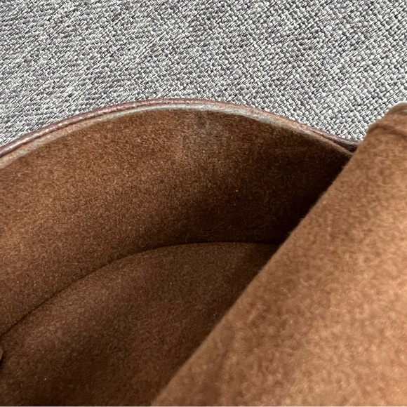 Fossil Vintage Brown Leather Glasses Sunglasses Case Half Moon 80s 90s Classic - Picture 12 of 13